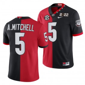 Adonai Mitchell 5 Georgia Bulldogs Split Edition Jersey Red Black College Football