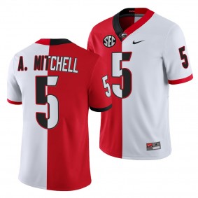 Adonai Mitchell 5 Georgia Bulldogs Split Edition Jersey Red White College Football