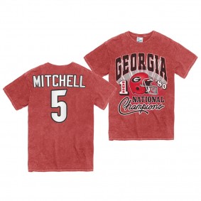 Georgia Bulldogs Adonai Mitchell T-Shirt 1980 National Champs Rocker Red Vintage Tubular Men's Tee