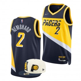 Gonzaga Bulldogs Andrew Nembhard 2022 NBA Draft Indiana Pacers Navy City Edition Jersey