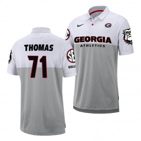 Men's Georgia Bulldogs Andrew Thomas White Coaches Polo - NCAA Football