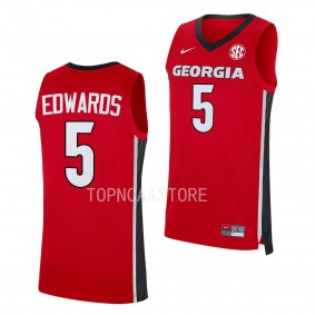 Georgia Bulldogs Anthony Edwards Red #5 Replica Jersey Alumni Basketball