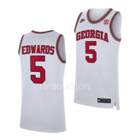 Anthony Edwards Georgia Bulldogs #5 White Alumni Basketball Jersey Replica