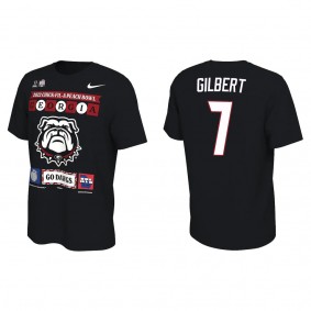 Arik Gilbert Georgia Bulldogs Black College Football Playoff 2022 Peach Bowl Illustrated T-Shirt