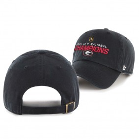 Georgia Bulldogs Black 2021 CFP National Champions Trophy Clean Up Adjustable Hat