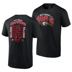 Georgia Bulldogs 2021 CFP National Champions Black Schedule T-Shirt - Men