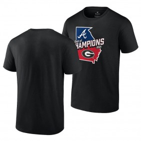 Georgia Bulldogs x Atlanta Braves Black 2021 State of Champions T-Shirt Men