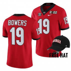 Georgia Bulldogs Brock Bowers 2021 Orange Bowl Champions Red CFP Jersey Free Hat