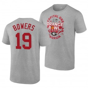 Georgia Bulldogs Brock Bowers 2021 Orange Bowl 19 Gray CFP T-Shirt