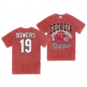 Georgia Bulldogs Brock Bowers T-Shirt 1980 National Champs Rocker Red Vintage Tubular Men's Tee