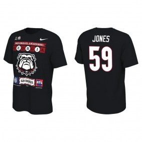 Broderick Jones Georgia Bulldogs Black College Football Playoff 2022 Peach Bowl Illustrated T-Shirt