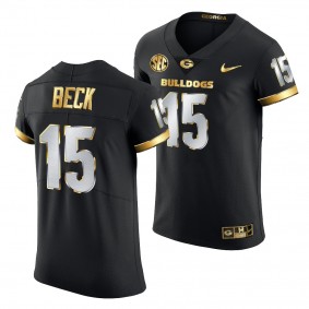 Georgia Bulldogs Carson Beck #15 Black Golden Edition Authentic Jersey 2020-21