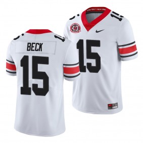 Georgia Bulldogs Carson Beck Jersey College Football 40th Anniversary Alternate Men's Jersey - White