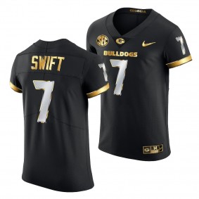 Georgia Bulldogs D'Andre Swift #7 Black Golden Edition Authentic Jersey 2020-21