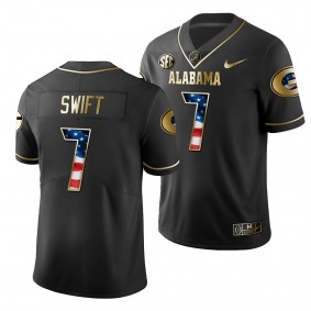 Georgia Bulldogs D'Andre Swift #7 Black 2019 Stars and Stripes Golden Limited Edition Jersey - NCAA Football