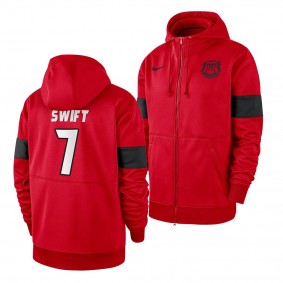 Georgia Bulldogs D'Andre Swift Red Sideline Performance Men's Full-Zip Hoodie - NCAA Football