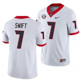 Georgia Bulldogs D'Andre Swift #7 White Away Game Jersey - NCAA Football