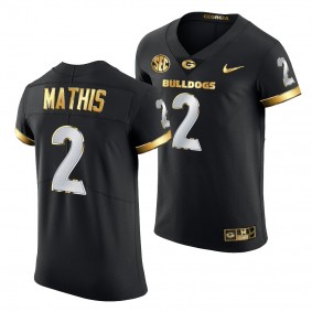 Georgia Bulldogs D'Wan Mathis #2 Black Golden Edition Authentic Jersey 2020-21