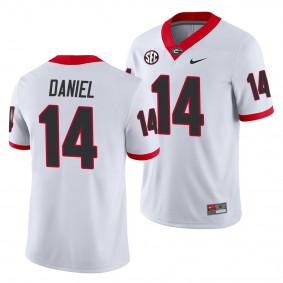 Georgia Bulldogs D.J. Daniel #14 White Away Game Jersey - NCAA Football