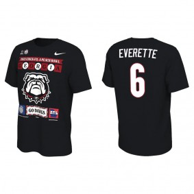 Daylen Everette Georgia Bulldogs Black College Football Playoff 2022 Peach Bowl Illustrated T-Shirt