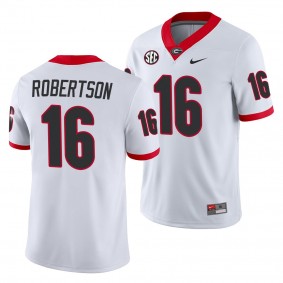 Georgia Bulldogs Demetris Robertson #16 White Away Game Jersey - NCAA Football