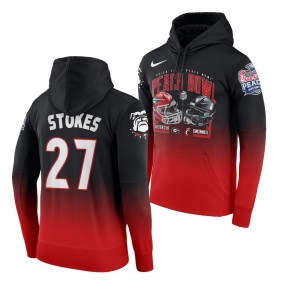 Georgia Bulldogs Eric Stokes 2021 Peach Bowl Men's Gradient Hoodie - Red