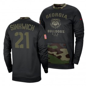 Georgia Bulldogs Frank Sinkwich Veterans Day 2021 Military Appreciation Sweatshirt - Camo