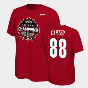 Georgia Bulldogs Jalen Carter 2021 National Champions Red T-Shirt