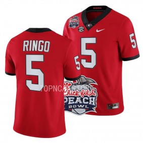 Georgia Bulldogs 2022 Peach Bowl Adonai Mitchell #5 Red Men's College Football Playoff Jersey