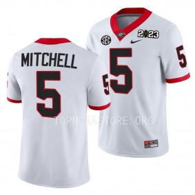 Georgia Bulldogs 2023 National Championship Adonai Mitchell #5 White Men's College Football Playoff Jersey