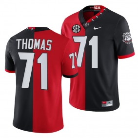 Georgia Bulldogs Andrew Thomas Men Jersey Split Edition 100th Season NFL Alumni Jersey - Red Black