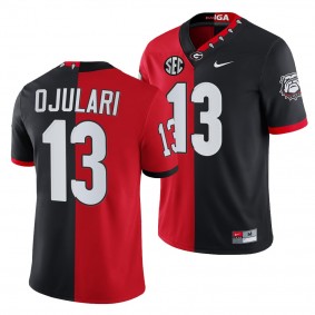 Georgia Bulldogs Azeez Ojulari Men Jersey Split Edition 100th Season NFL Alumni Jersey - Red Black