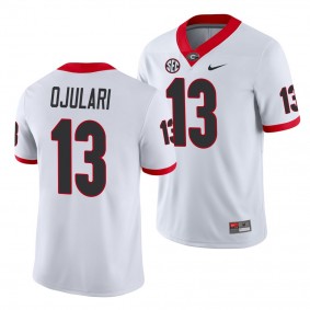 Azeez Ojulari #13 Georgia Bulldogs Game College Football Jersey - White