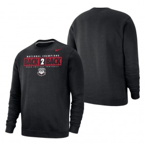 Georgia Bulldogs Nike Back-To-Back College Football Playoff National Champions Local Club Crewneck Sweatshirt Black