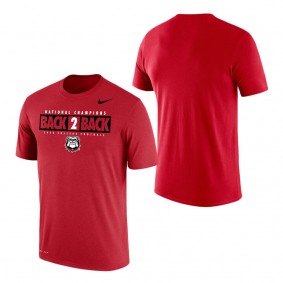 Georgia Bulldogs Nike Back-To-Back College Football Playoff National Champions Local Performance T-Shirt Red