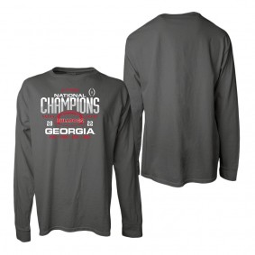 Georgia Bulldogs Blue 84 Women's Four-Time College Football National Champions Overdye Long Sleeve T-Shirt Gray