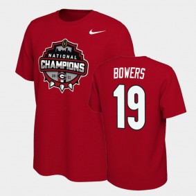 Brock Bowers Georgia Bulldogs 2021 National Champions Red T-Shirt