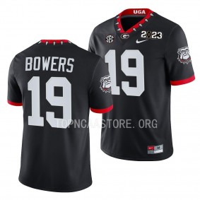 2023 National Championship Brock Bowers Georgia Bulldogs #19 Black College Football Playoff Jersey Men's