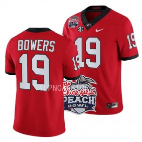 Georgia Bulldogs 2022 Peach Bowl Brock Bowers #19 Red Men's College Football Playoff Jersey