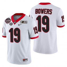 Georgia Bulldogs Brock Bowers 2021-22 CFP National Champions Jersey White Jersey