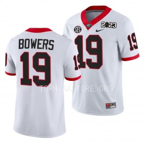 Georgia Bulldogs 2023 National Championship Brock Bowers #19 White Men's College Football Playoff Jersey