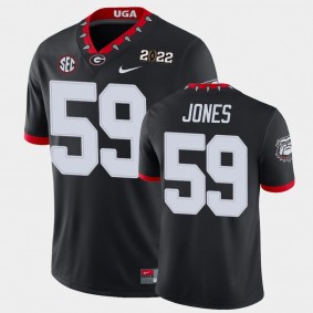 Georgia Bulldogs Broderick Jones 2021 National Champions Game Jersey Black