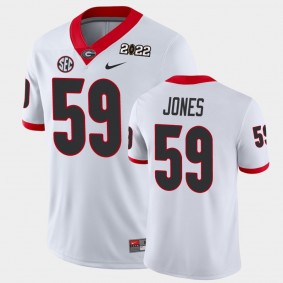 Georgia Bulldogs Broderick Jones 2021 National Champions Game Jersey White