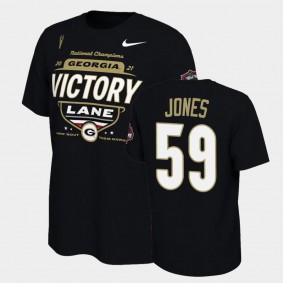 Broderick Jones Georgia Bulldogs 2021 National Champions Black T-Shirt