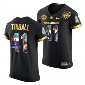 Channing Tindall #41 Georgia Bulldogs Black 2021 Orange Bowl Jersey Golden Diamond Edition