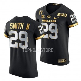 Georgia Bulldogs 2X CFBPlayoff National Champions Christopher Smith #29 Black Men's Golden Limited Jersey