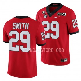 Christopher Smith Georgia Bulldogs 2023 National Championship #29 Jersey Men's Red College Football Playoff Uniform