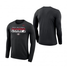 Georgia Bulldogs Nike College Football Playoff 2022 National Champions Legend Performance Long Sleeve T-Shirt Black