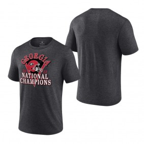 Georgia Bulldogs Fanatics Branded College Football Playoff 2022 National Champions Retro Tri-Blend T-Shirt Heather Charcoal