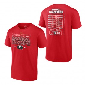 Georgia Bulldogs Fanatics Branded College Football Playoff 2022 National Champions Schedule T-Shirt Red